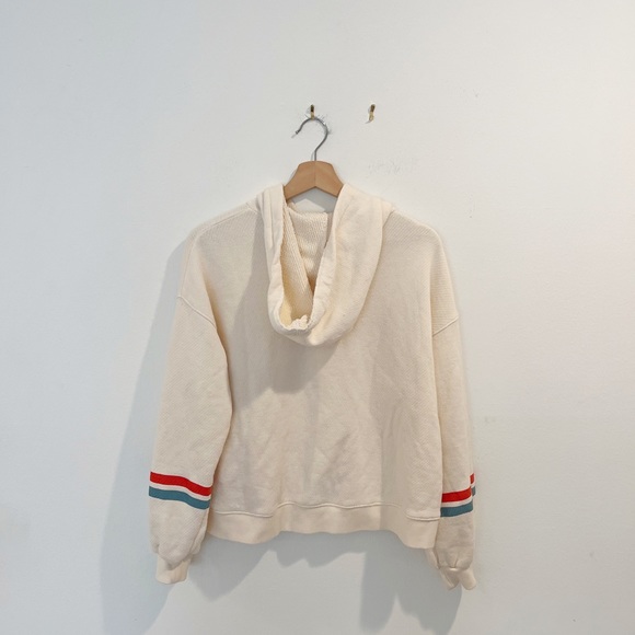 Madewell MWL Airyterry Hoodie Sweatshirt: Stripe-Sleeve Edition - Picture 8 of 9